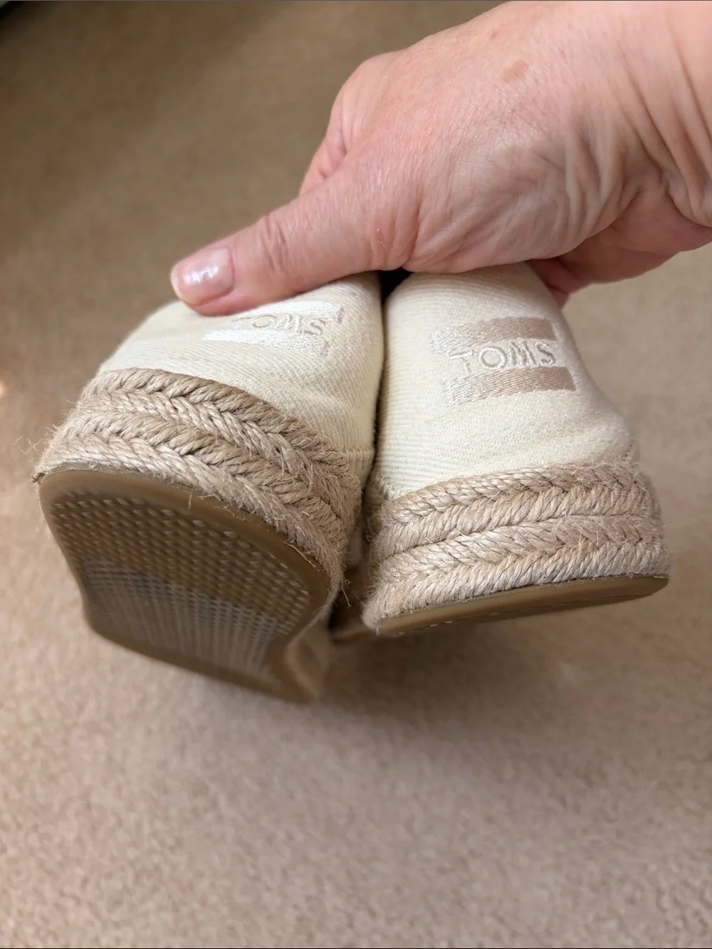 Toms Slip-On Canvas Shoes in Natural Ivory